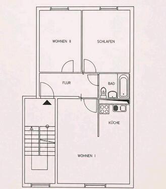 Foto - 3 Raum Wohnung mit Balkon - 540,00&nbsp;EUR Kaltmiete, ca.&nbsp; 62,00&nbsp;m&sup2;