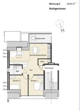 Foto - Neubauwohnung Dachgeschoss - 598,00&nbsp;EUR Kaltmiete, ca.&nbsp; 69,50&nbsp;m&sup2;