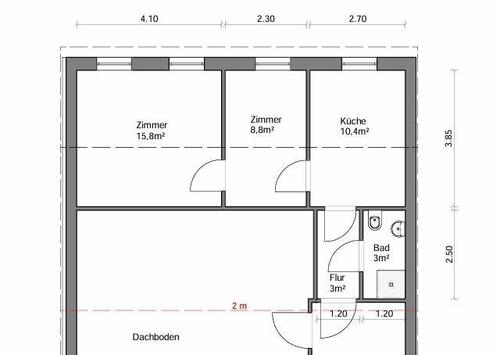 Foto - kompakte 2-Zimmer-Dachgeschosswohnung in der KTV