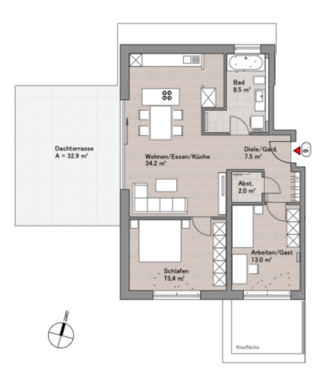 Foto - Penthousewohnung Burgau - 1.130,00&nbsp;EUR Kaltmiete, ca.&nbsp; 91,50&nbsp;m&sup2;