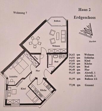 Foto - Helle 3-Raum-Wohnung mit Terrasse, Garten & 2 Stellplätzen