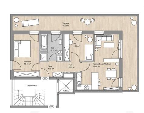 Foto - Eigentumswohnung 87,66m² inklusive Balkon, und 2 Stellplätze