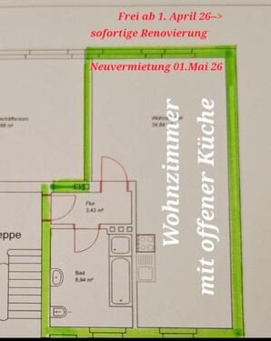 Foto - 1 Zimmer Hochparterre zur Miete in Weißwasser (Oberlausitz)