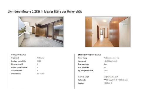 Foto - Lichtdurchflutete 2 ZKB in Nähe zur Uni