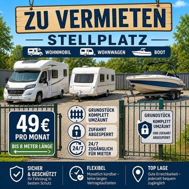 Foto - Stellplatz Wohnmobil Wohnwagen Boot Anhänger