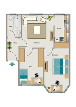 Foto - 3.5 Zimmer Erdgeschoßwohnung zur Miete in Duisburg