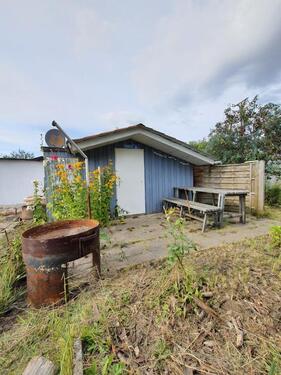 Foto - Kleingarten mit Häuschen und Obstbestand
