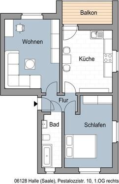 Foto - Einfach nur schön! - 525,00&nbsp;EUR Kaltmiete, ca.&nbsp; 59,63&nbsp;m&sup2;
