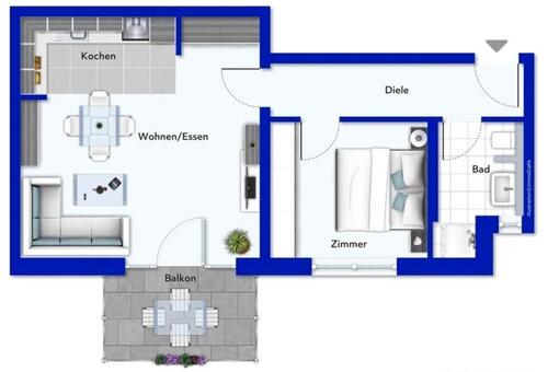 Foto - Gepflegte 2-Zimmer-Wohnung im 2. OG mit Balkon in Hildesheim