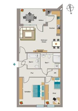 Foto - 3 Zimmer Etagenwohnung zur Miete in Bergisch Gladbach