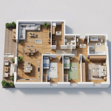 Foto - 4 Zimmer Etagenwohnung zur Miete in Braunschweig