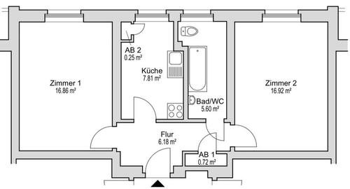 Foto - 2 Zimmer Etagenwohnung zur Miete in Berlin