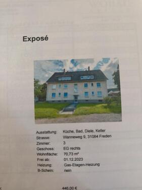 Foto - Erdgeschoßwohnung in Freden (Leine) zur Miete