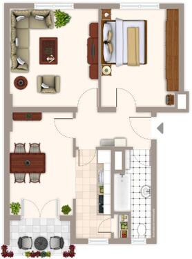 Foto - Sofort freie 3-Zimmer-Wohnung! - 549,00&nbsp;EUR Kaltmiete, ca.&nbsp; 57,22&nbsp;m&sup2;