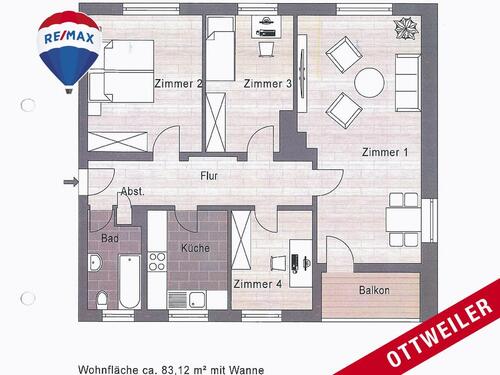 Foto - Mietwohnungen in Ottweiler 4 ZKB