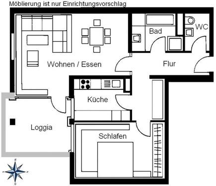 Foto - Attraktive 2-Zimmer-Wohnung mit großem Balkon und Tiefgarage