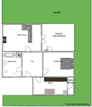 Foto - 2 Zimmer Erdgeschoßwohnung zur Miete in Freising