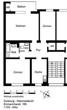Foto - 3 Zimmer Etagenwohnung zur Miete in Duisburg