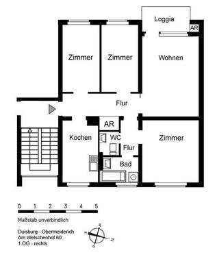 Foto - 4 Zimmer Etagenwohnung zur Miete in Duisburg