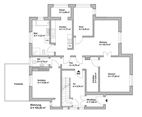 Foto - 4 Raum Wohnung Jena West - 1.250,00&nbsp;EUR Kaltmiete, ca.&nbsp; 110,00&nbsp;m&sup2;