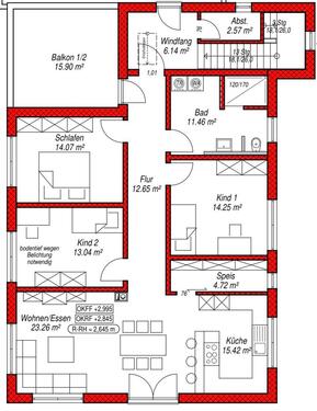 Foto - 4 Zimmerwohnung - 1.200,00&nbsp;EUR Kaltmiete, ca.&nbsp; 109,00&nbsp;m&sup2;