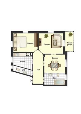 Foto - 3 Zimmer Erdgeschoßwohnung in Wilsdruff