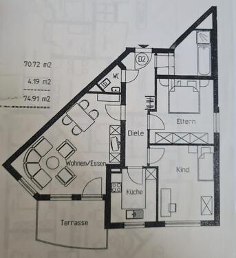 Foto - Helle 3-Zimmer EG Wohnung mit Terrasse und EBK in Nufringen