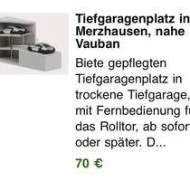 Biete Tiefgaragenstellplatz - 70,00 EUR Miete, in Merzhausen (PLZ: 79249)
