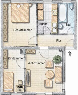 Foto - 3 - Raum Erdgeschosswohnung am Teich