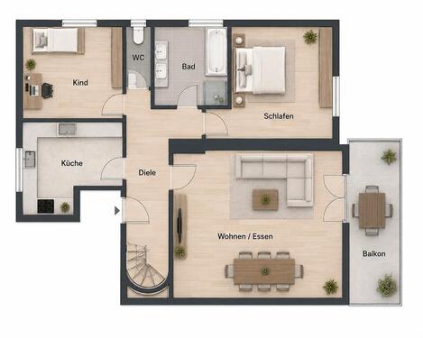 Foto - Moderne 4-Zimmer-Maisonettewohnung mit 110 m² in IN-Gerolfing