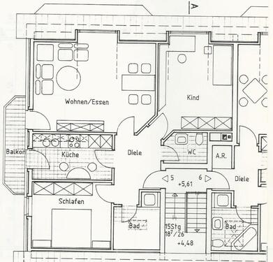 Foto - DG-Wohnung mit 3 ZKBB, 80m² im MFH in Stukenbrock