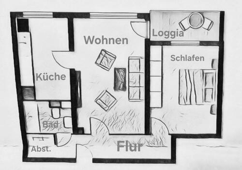 Foto - 2 Zimmer Etagenwohnung zum Kaufen in Ludwigshafen am Rhein