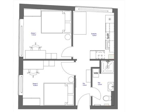 Foto - Ein Zimmer in 2er WG-Wohnung in Köln-Poll mit Rheinblick!
