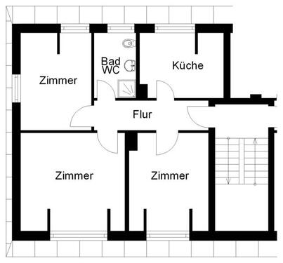 Foto - 3 Zimmer Dachgeschoßwohnung zur Miete in Osnabrück