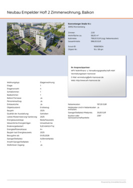 Foto - Neubau Empelder Hof! 2 Zimmerwohnung, Balkon