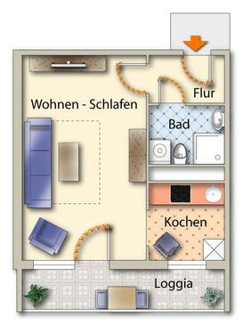 Foto - 1 Zimmer Etagenwohnung zur Miete in Freiberg