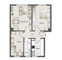 Leere 3 Raum Wohnung m.Garage: Königsfeld b.GeithainRochlitz