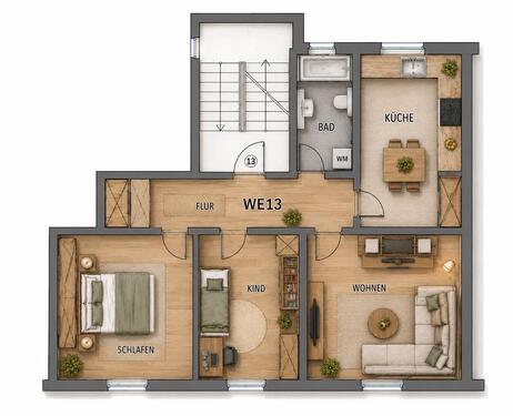 Foto - Kapitalanlage in ruhiger Lage - 3 Raum Wohnung inkl. Stellplatz