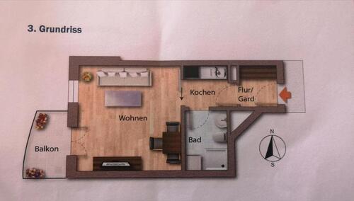 Foto - 1- Zimmer Apartment zur Kapitalanlage