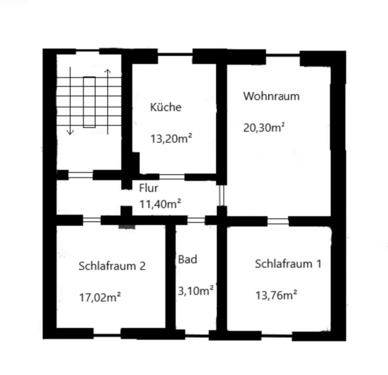 Foto - 3 12 Zimmer Wohnung im DG in Mülheim Styrum