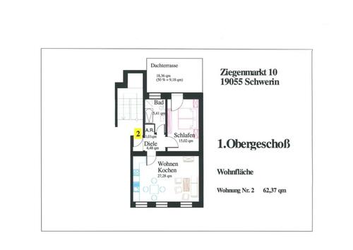 Foto - Etagenwohnung in Schwerin zur Miete