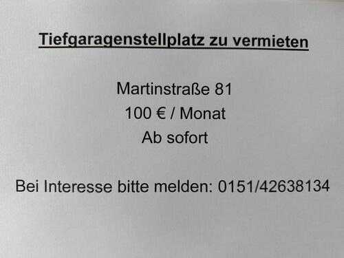 Foto - Tiefgaragenstellplatz - 100,00&nbsp;EUR Miete,