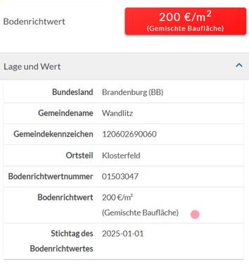 Foto - GRUNDSTÜCK - WANDLITZ (Klosterfelde) 809qm