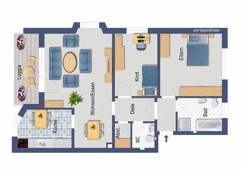 Foto - 3 Zimmer Wohnung in PB-Elsen - 650,00 EUR Kaltmiete, ca.  82,00 m²