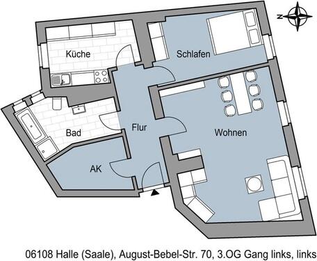 Foto - 2 Zimmer Etagenwohnung zur Miete in Halle (Saale)