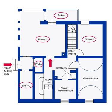 Foto - 2 Zimmer Etagenwohnung zur Miete in Backnang