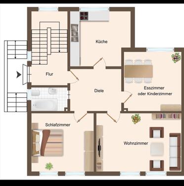 Foto - 3 Zimmer Erdgeschoss Wohnung mit Garten zu vermieten