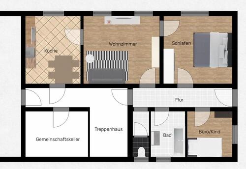 Foto - Helle frischrenovierte 3,5 Zimmer Wohnung mit EBK in Starzach