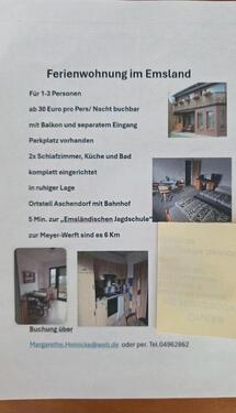 Foto - Ferienwohnung im Emsland - 30,00&nbsp;EUR Kaltmiete,