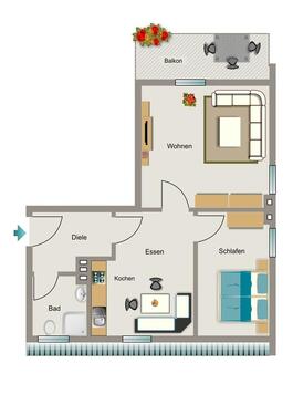 Foto - 2.5 Zimmer Dachgeschoßwohnung zur Miete in Dortmund